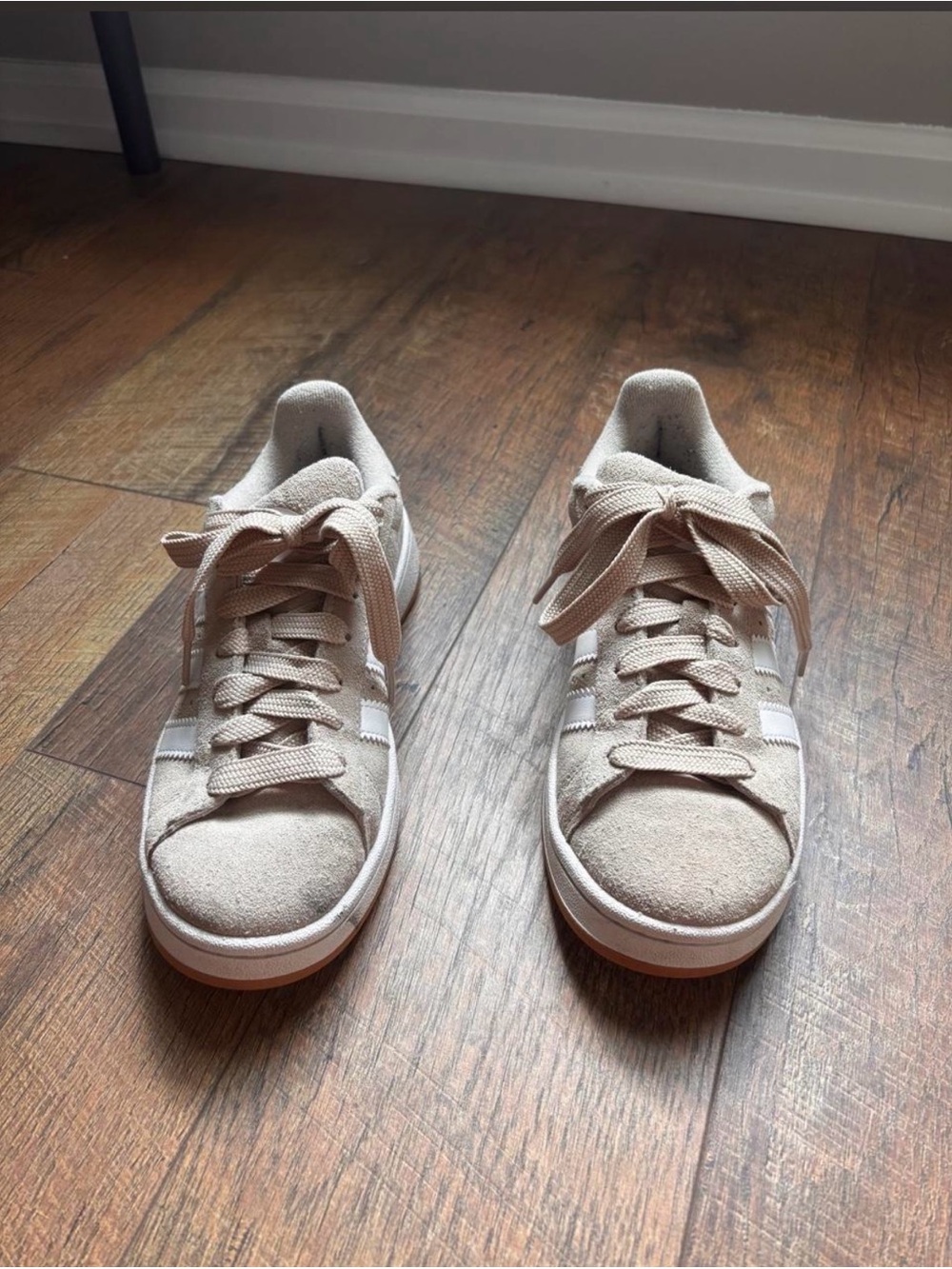 adidas Women's Suede Lace-Up Sneakers in Light Taupe